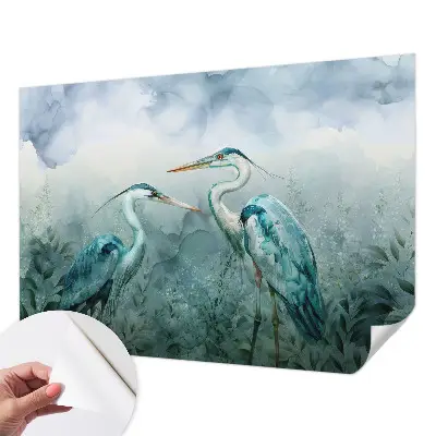 Papel mural texturado decorativo con diseño de aves de la naturaleza