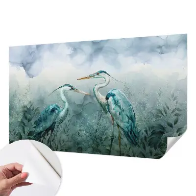 Papel mural texturado decorativo con diseño de aves de la naturaleza