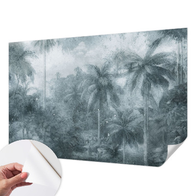 Papel mural con patrón decorativo con motivo de vegetación tropical