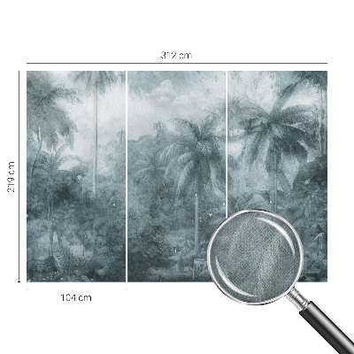 Papel mural con patrón decorativo con motivo de vegetación tropical