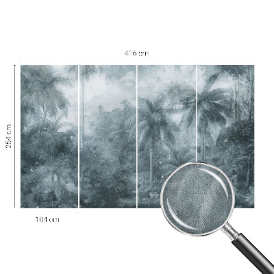 Papel mural con patrón decorativo con motivo de vegetación tropical