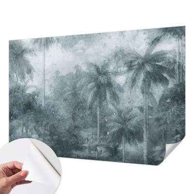 Papel mural con patrón decorativo con motivo de vegetación tropical