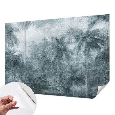 Papel mural con patrón decorativo con motivo de vegetación tropical
