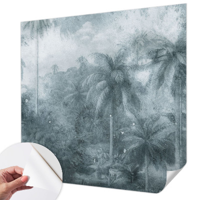 Papel mural con patrón decorativo con motivo de vegetación tropical