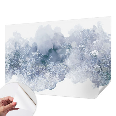 Papel mural texturado decorativo con un motivo de prado de flores