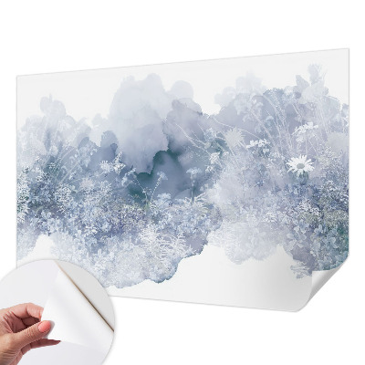 Papel mural texturado decorativo con un motivo de prado de flores