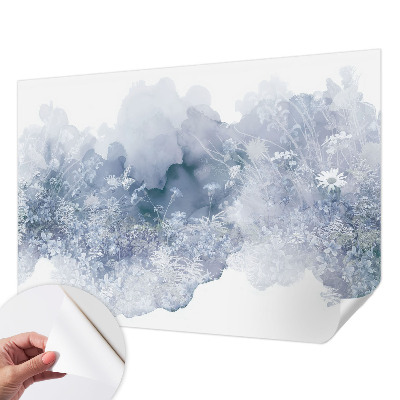 Papel mural texturado decorativo con un motivo de prado de flores