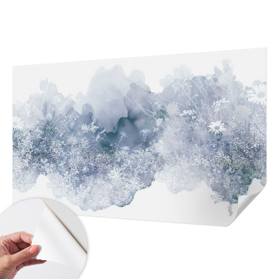 Papel mural texturado decorativo con un motivo de prado de flores