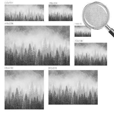 Fotomural decorativo para cabecero de cama con motivo de niebla en el bosque