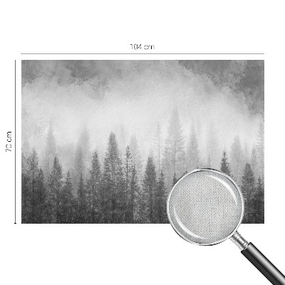 Fotomural decorativo para cabecero de cama con motivo de niebla en el bosque