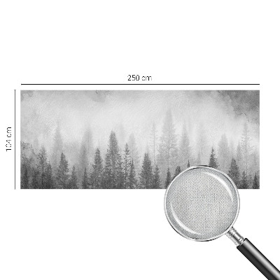 Fotomural decorativo para cabecero de cama con motivo de niebla en el bosque