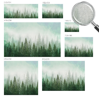 Papel mural con patrón decorativo Lobo en el bosque