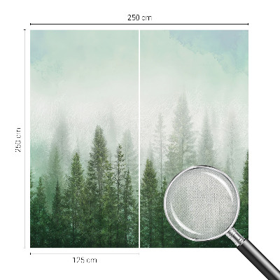 Papel mural con patrón decorativo Lobo en el bosque