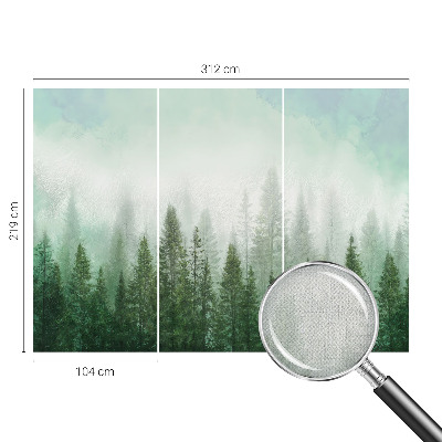 Papel mural con patrón decorativo Lobo en el bosque