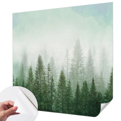 Papel mural con patrón decorativo Lobo en el bosque