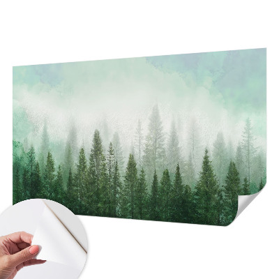 Papel mural con patrón decorativo Lobo en el bosque