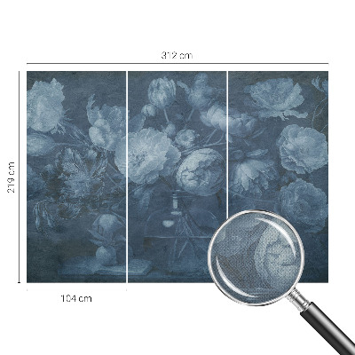 Papel mural texturado decorativo con diseño de arreglo floral