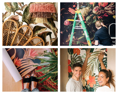 Papel mural texturado decorativo Arreglo floral