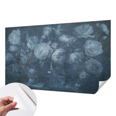 Papel mural texturado decorativo con diseño de arreglo floral