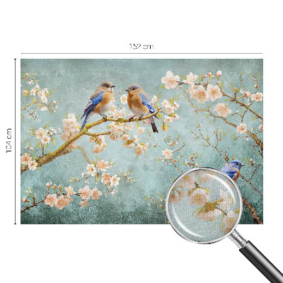 Mural de pared con estampado hermoso con motivo de aves de primavera