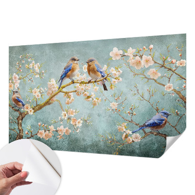 Mural de pared con estampado hermoso Aves de primavera