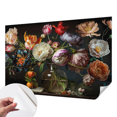 Fotomural decorativo para cabecero de cama con un ramo de flores