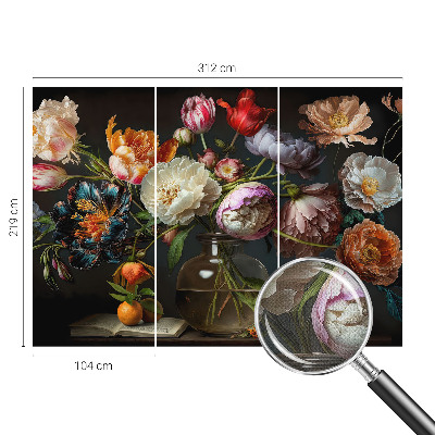 Fotomural decorativo para cabecero de cama con un ramo de flores