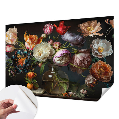Fotomural decorativo para cabecero de cama con un ramo de flores