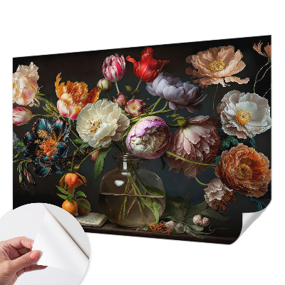 Fotomural decorativo para cabecero de cama con un ramo de flores