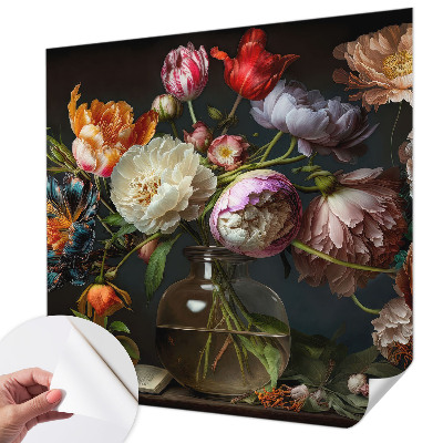 Fotomural decorativo para cabecero de cama con un ramo de flores