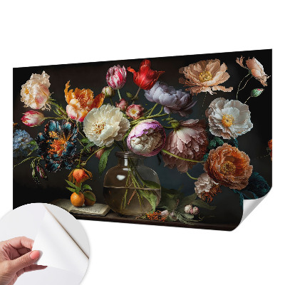 Fotomural decorativo para cabecero de cama con un ramo de flores