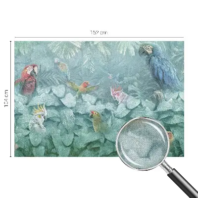 Papel mural con patrón decorativo con motivo de aves exóticas