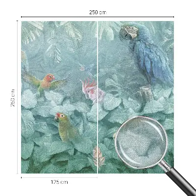 Papel mural con patrón decorativo con motivo de aves exóticas