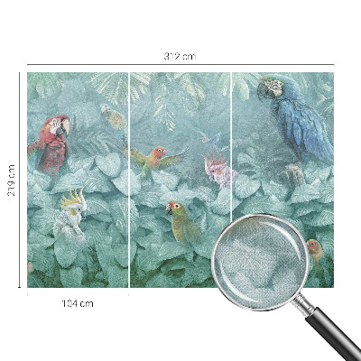 Papel mural con patrón decorativo Aves exóticas