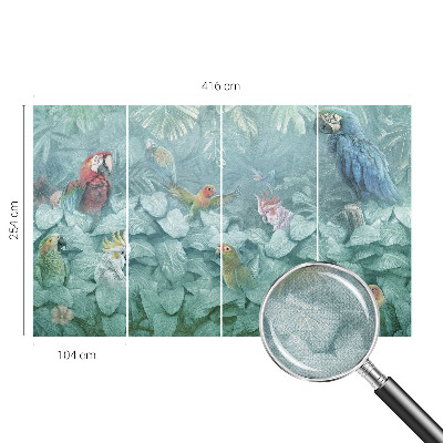 Papel mural con patrón decorativo Aves exóticas