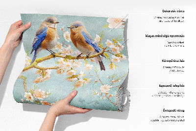 Papel mural con patrón decorativo Aves exóticas