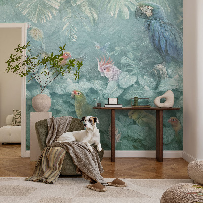 Papel mural con patrón decorativo Aves exóticas