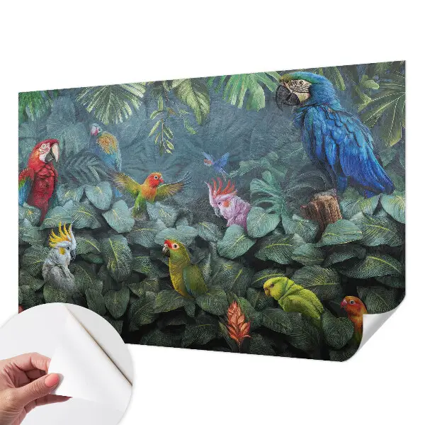 Mural de pared con estampado hermoso con motivo de selva exótica
