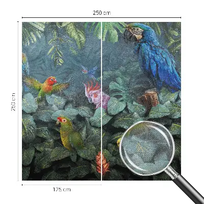 Mural de pared con estampado hermoso con motivo de selva exótica