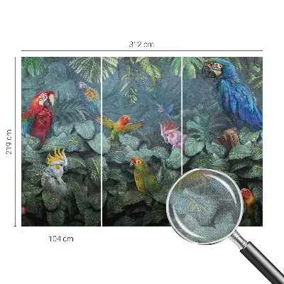 Mural de pared con estampado hermoso con motivo de selva exótica