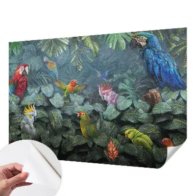 Mural de pared con estampado hermoso con motivo de selva exótica