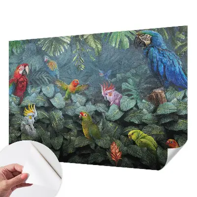 Mural de pared con estampado hermoso con motivo de selva exótica