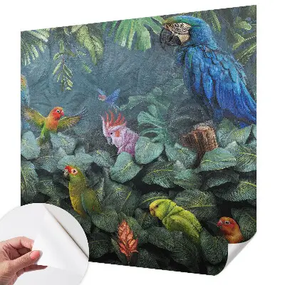 Mural de pared con estampado hermoso con motivo de selva exótica