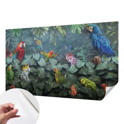 Mural de pared con estampado hermoso con motivo de selva exótica