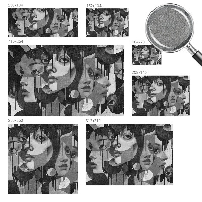 Papel mural texturado decorativo Rostros de mujeres