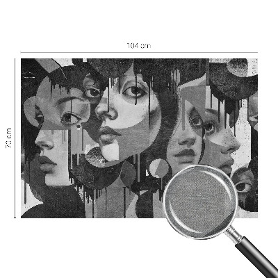 Papel mural texturado decorativo Rostros de mujeres