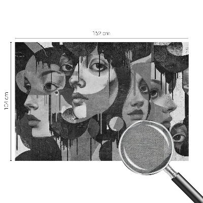 Papel mural texturado decorativo Rostros de mujeres