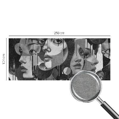 Papel mural texturado decorativo Rostros de mujeres