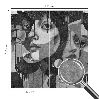 Papel mural texturado decorativo Rostros de mujeres