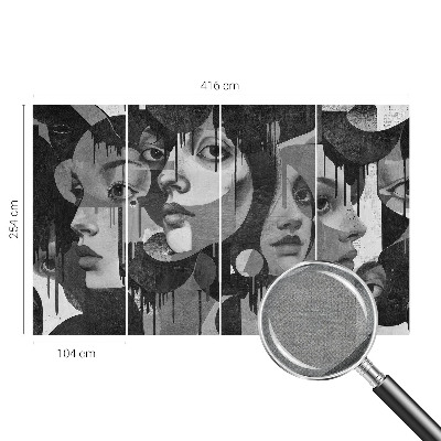 Papel mural texturado decorativo Rostros de mujeres